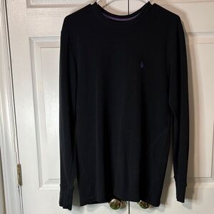 Volcom Black Long Sleeve Thermal Tee with Purple Accent Sz L VGUC